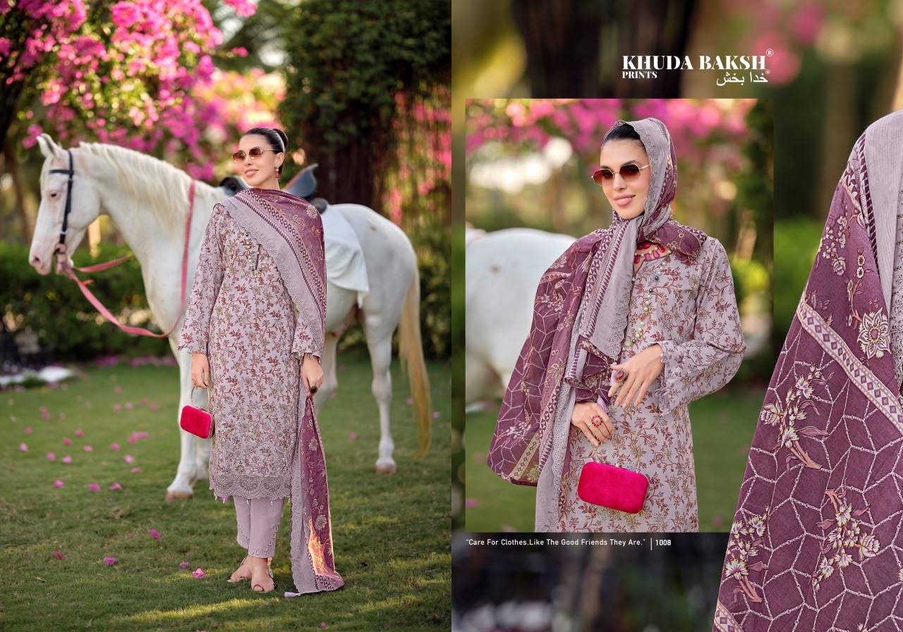 HANIYA HIBA VOL 1 By KHUDHA BAKSH 1001 To 1008 Series Pakistani Suits casual Wear PURE LAWN Readymade Stitched Dresses At Wholesale